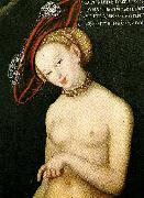 CRANACH, Lucas the Younger woman with a hat Sweden oil painting artist